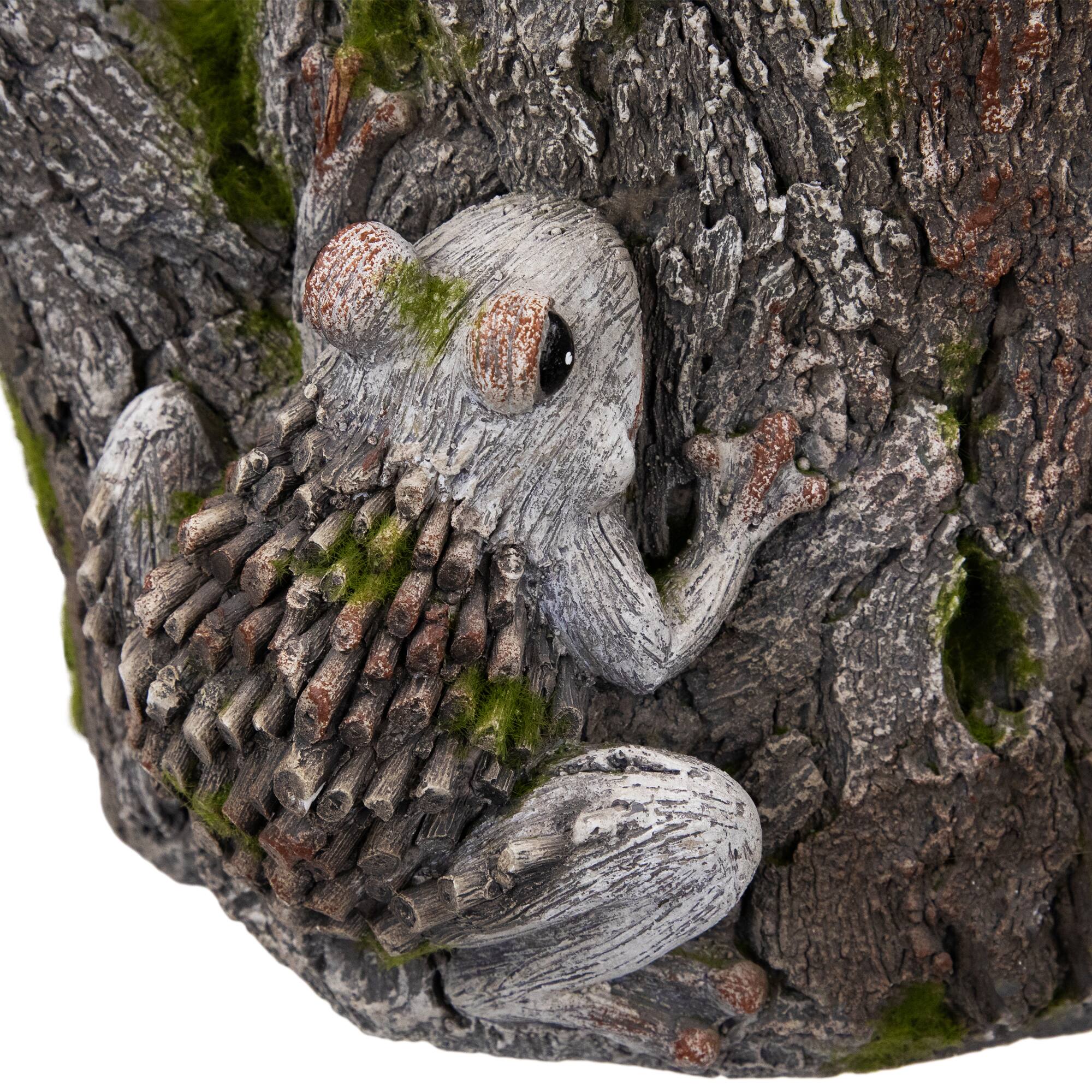 9" Frogs on Tree Stump Outdoor Garden Planter